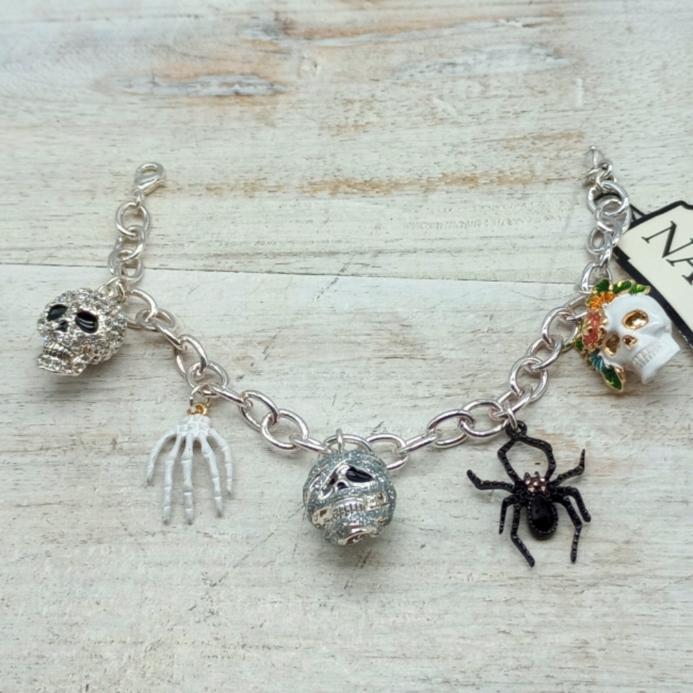 Napier Halloween Skull Charm Bracelet